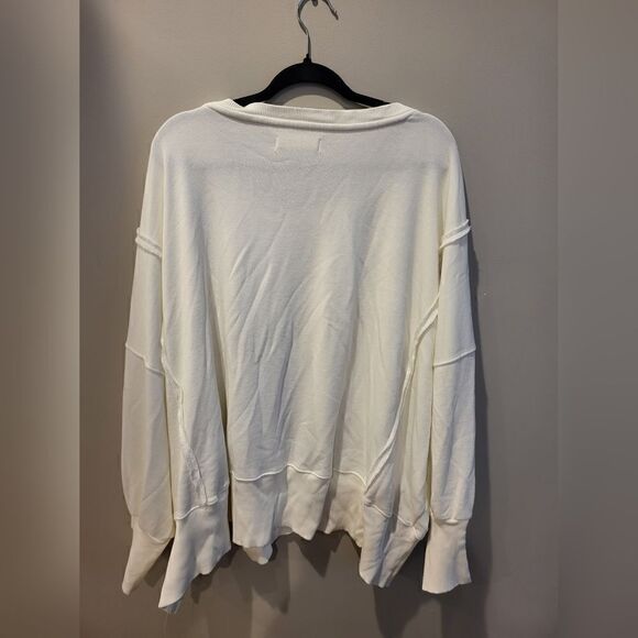 Free People Camden Sweatshirt Off White Large - Picture 5 of 8